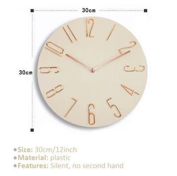 Scandinavische Wandklok Stil Quartz Minimalistisch 30 cm, Verzenden, Nieuw