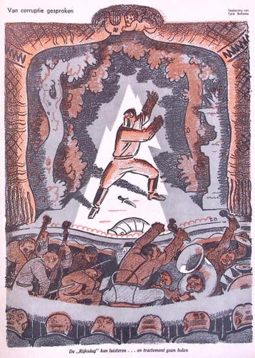 Het theater van Hitler op spotprent (lijst optie, Lithos), Verzenden