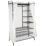 Metalen garderobekast met gordijn 112x207x57cm - zwart, Huis en Inrichting, Kasten | Kledingkasten, Verzenden, Nieuw