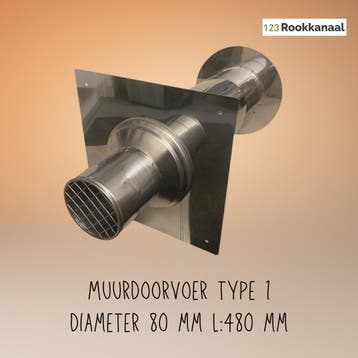muurdoorvoer 80 mm of 100 mm voor pelletkachel, Huis en Inrichting, Kachels, Ophalen of Verzenden, Nieuw, Hout, Vrijstaand
