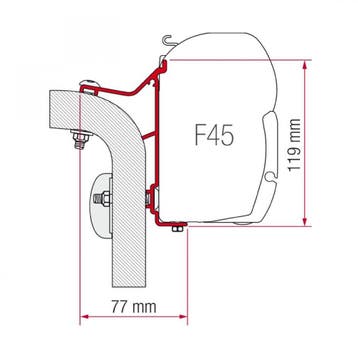 Fiamma Hymer B2/Van Adapter 450 F45, Ophalen of Verzenden, Nieuw, Fiamma