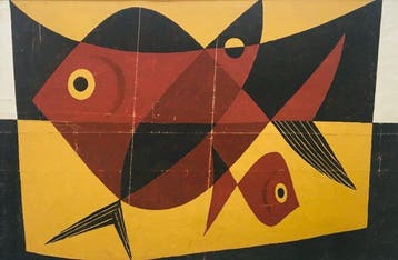 Léon Gischia (1903-1991) - Les poissons - Gouache originale, Antiek en Kunst