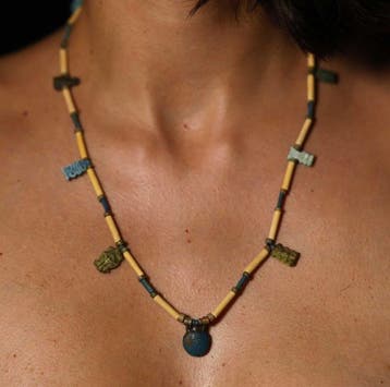 Oud-Egypte, ketting met amuletten - 28 cm