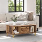 vidaXL Salontafel met lade Oud Hout 90 x 50 x 26.5 cm, Huis en Inrichting, Tafels | Salontafels, Verzenden, Nieuw, 50 tot 100 cm