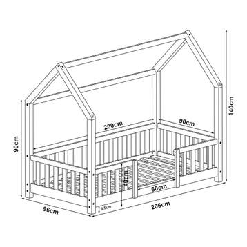 Kinderbed Sisimiut met matras 90x200 cm mint en wit, Verzenden, Nieuw