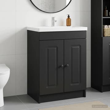 vidaXL Badkamer onder wastafel kast Zwart 56 x 37,5 x 81 cm, Verzenden, Nieuw