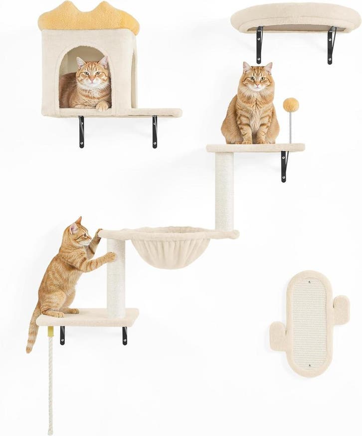 2dekans | Yaheetech Klimwand Voor Katten - 4-Delig - Met, Dieren en Toebehoren, Katten-accessoires, Zo goed als nieuw, Ophalen of Verzenden