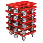 Dolly 60x40x15 rood met 4 rubberen zwenkwielen, nieuw - Set, Ophalen of Verzenden, Overige typen, Emtrade NL