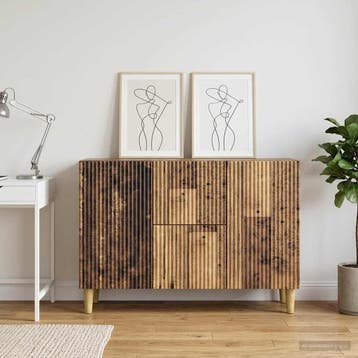 vidaXL Dressoir Oud hout 89 x 34,5 x 60 cm Bewerkt hout, Verzenden, Nieuw, Overige houtsoorten, Minder dan 50 cm