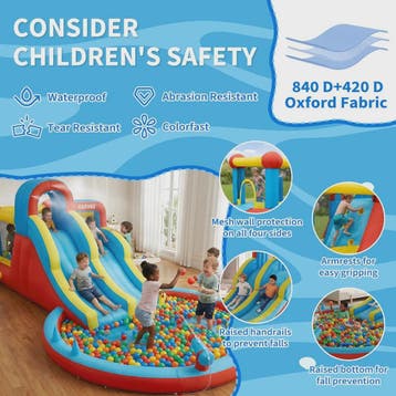 Garvee Kinder Springkussen met Waterglijbaan en Waterpistool
