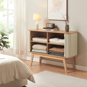 Commode Tysvær dressoir bamboe 110x40x80 cm [en.casa], Verzenden, Nieuw
