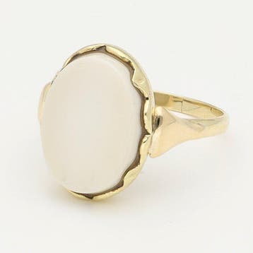 Ring - 14 karaat Geel goud - Agaat, Nieuw