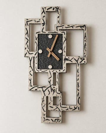 muur - Bauhaus Metaal - 1980-1990 - Wandklok met