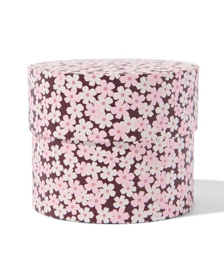 HEMA Ronde doos S 11x9cm karton bloemen, Hobby en Vrije tijd, Feestartikelen, Nieuw, Verzenden