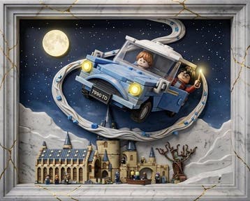 Makayhos - [Canvas] Harry Potter Lego – Flying Ford Anglia, Nieuw