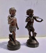 paire de bronzes - A. Moreau - Frankrijk, Antiek en Kunst