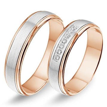 Actie trouwringen in 8/14/18 karaat bicolour goud per paa..., Sieraden, Tassen en Uiterlijk, Ringen, Verzenden, Nieuw