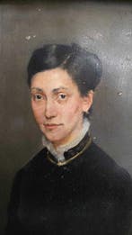 Spaanse school (XIX) - Retrato miniatura dama