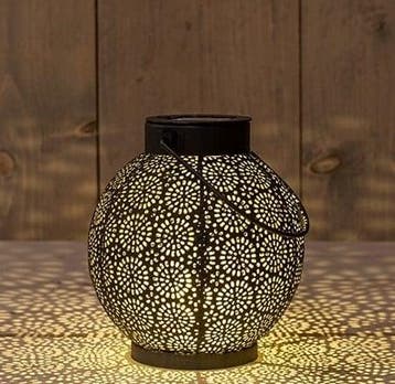 Solar lantern windlicht metaal zwart annas collection 14x16, Ophalen of Verzenden, Nieuw