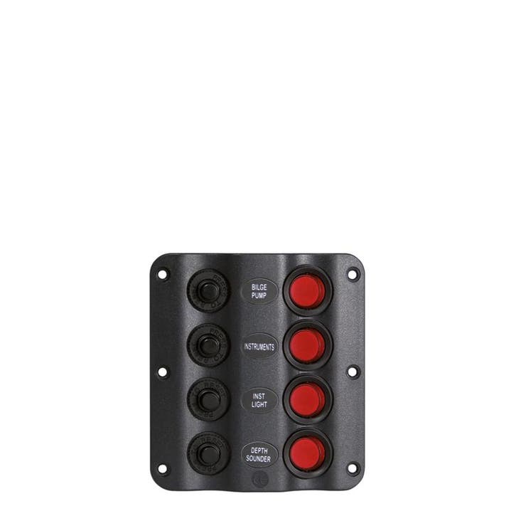 Talamex Schakelpaneel Wave 12V 4 schakelaars, Watersport en Boten, Navigatiemiddelen en Scheepselektronica, Nieuw, Ophalen of Verzenden