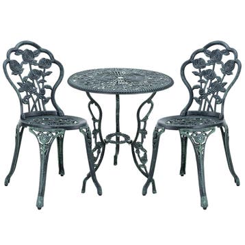 Bistroset balkonset gietijzer tuintafel en 2 tuinstoelen gro, Tuin en Terras, Tuinsets en Loungesets, Verzenden, Nieuw