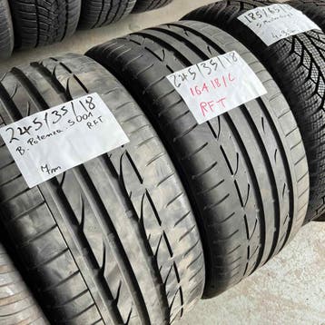 2 x Bridgestone Potenza S001 245-35-18 RFT Zomerbanden 7mm, 18 inch, Ophalen of Verzenden, Band(en), Personenwagen