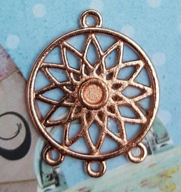 DQ metalen dromenvanger bedel dreamcatcher hanger Rose Go..., Ophalen of Verzenden, Nieuw, Bedel