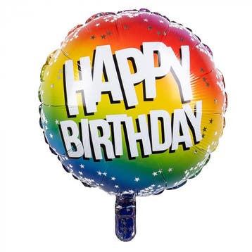 Folieballon Happy Birthday Sterretjes Rainbow (45cm), Hobby en Vrije tijd, Feestartikelen, Ophalen of Verzenden, Nieuw