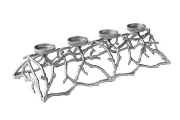 Elegante kaarsenhouder ABSTRACT 60cm zilver voor 4 kaarsen -, Ophalen of Verzenden, Nieuw
