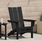 vidaXL Vouw Adirondack Stoel Zwart 80,5 x 74,5 x 92 cm HDPE, Verzenden, Nieuw