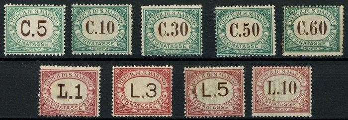 San Marino 1897/1919 - Markeren: bruine waarde in een ovaal;, Postzegels en Munten, Postzegels | Europa | Italië