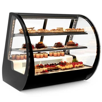 Koelvitrine | VELA | Zwart | +2°C/+6°C | Geforceerd | 3, Verzenden, Nieuw in verpakking