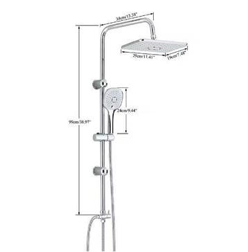 Chroom Douchekolom Set – Moderne Wandkraan met Regendouche, Doe-het-zelf en Verbouw, Verzenden, Nieuw