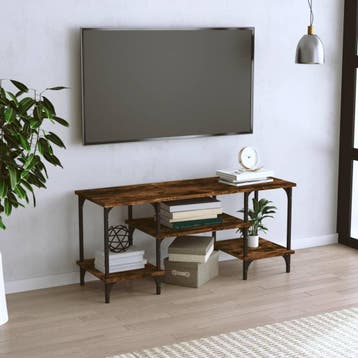 vidaXL Tv-meubel 102x35x45,5 cm bewerkt hout gerookt, 100 tot 150 cm, Verzenden, Nieuw, Minder dan 100 cm