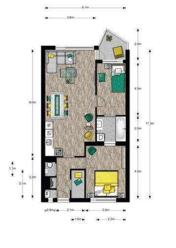 Te Huur 3 Kamer Appartement Oostburgwal In Arnhem, Huizen en Kamers, Huizen te huur, Gelderland, Direct bij eigenaar, Appartement
