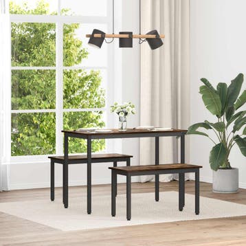 vidaXL Bank Rook Eik 80 x 35 x 45 cm Bewerkt hout, Verzenden, Nieuw, Hout