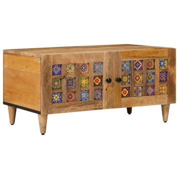 vidaXL Salontafel Naturel 80 x 50 x 40 cm Massief Mango Hout, Verzenden, Nieuw, 50 tot 100 cm, Minder dan 50 cm