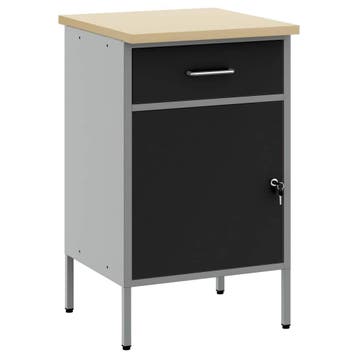 vidaXL Werkbank met lade met opslag Zwart en Grijs 50 x 55 x, Doe-het-zelf en Verbouw, Werkbanken, Verzenden, Nieuw