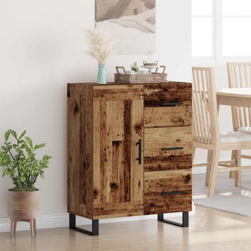 vidaXL Dressoir Oud Hout 69,5 x 34 x 90 cm Gemonteerd hout, Verzenden, Nieuw, Overige houtsoorten, Minder dan 50 cm