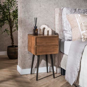 Staand nachtkastje Stan met 2 lades, Minder dan 45 cm, Verzenden, Nieuw, 55 tot 70 cm
