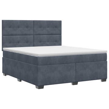vidaXL Boxspringbed met matras Donkergrijs 180 x 200 cm, Verzenden, Nieuw, Stof