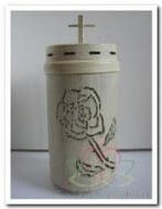 Graflicht Metaal Rose Creme metallic grafkaars in houder, Ophalen of Verzenden, Nieuw