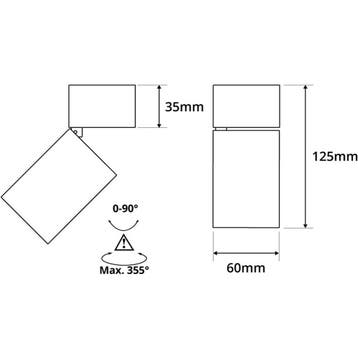 Spot Armatuur GU10 - Pragmi Blank - GU10 Opbouwspot - Rond -, Ophalen of Verzenden, Nieuw, Overige fittingen, Plafondspot of Wandspot