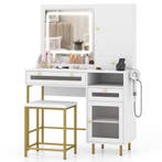 LIVSK Make-up Tafel Set met Oplaadstation - LED-Spiegel met, Huis en Inrichting, Tafels | Salontafels, Verzenden, Nieuw