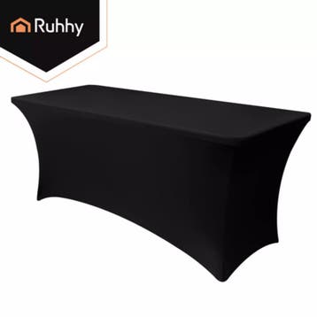 Ruhhy Elastische tafelhoes zwart 180 x 75 x 75 cm voor ca..., Ophalen of Verzenden, Nieuw