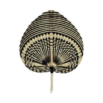 bamboe waaier streep zwart/naturel 40cm*, Verzenden, Nieuw