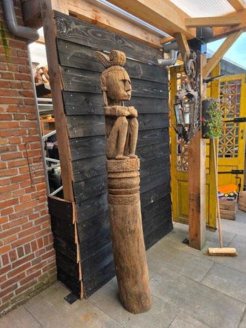 Beeld, XXL Monumental Indonesian Papua Tribal Ancestor