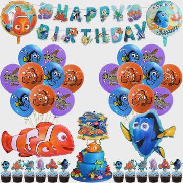 Nemo & Dory Verjaardagsdecoratie Set: Ballonnen, Banner & Ca, Verzenden, Nieuw