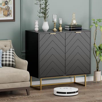 Commode - Dressoir - Ladekast - 80x40x78 cm - Zwart - UEV, Verzenden, Zo goed als nieuw