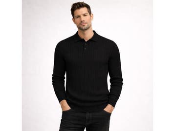 Veiling - Cappuccino Italia Mestre Knit Polo Zwart - M, Nieuw